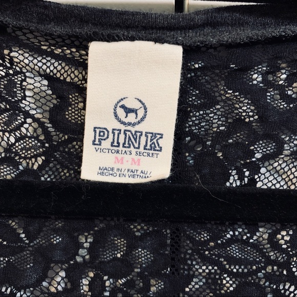 PINK gray embellished tee with lace back size Medium - Picture 3 of 6